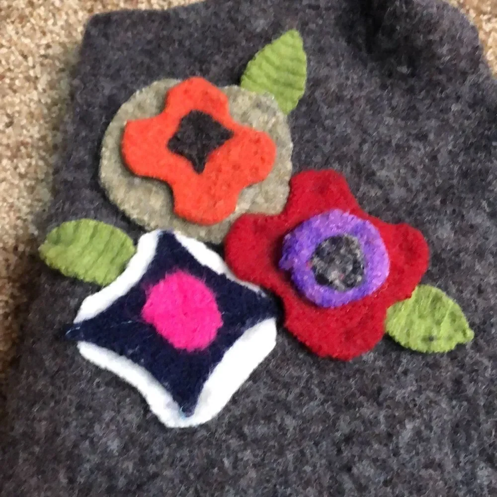 Handmade Wool Tote Bag, 11”x17”